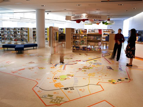 stonres rtz flooring in library